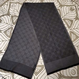 Authentic Gucci logo scarf grey